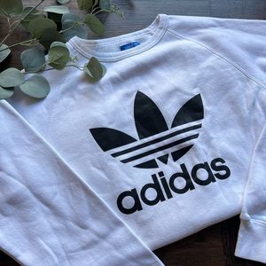 White Adidas Sweater (women) black logo